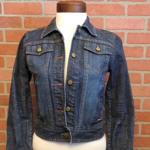 Womens denim Jean jacket crop fit western size XS coastal cowgirl